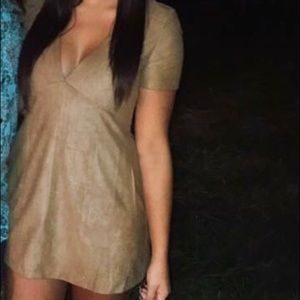 Suede boutique dress with pockets